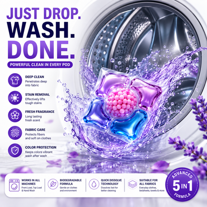 Multi-purpose Strong Decontamination Detergent Cloth Washing POD